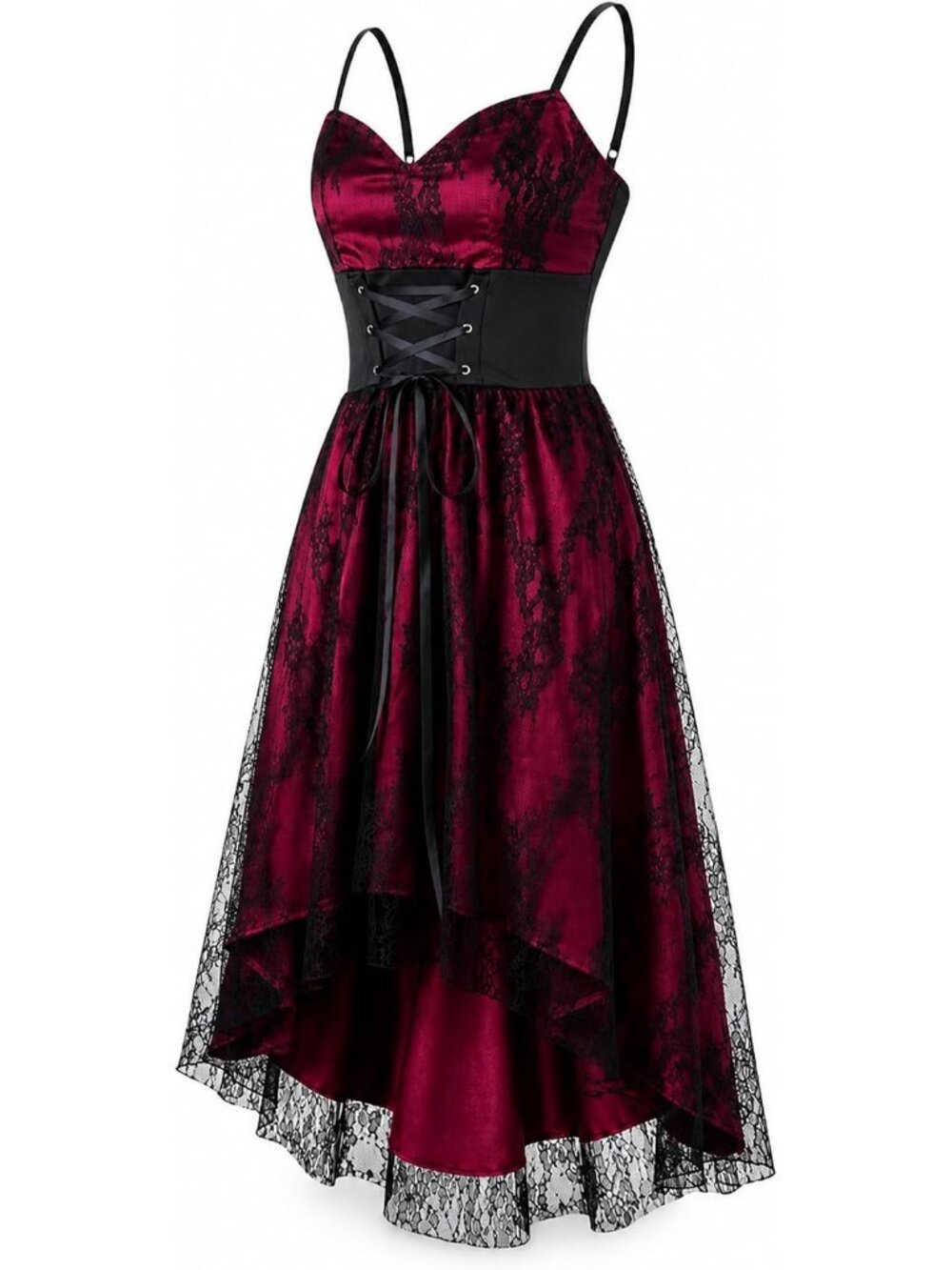 Women's Red Gothic Corset Vampire Steampunk Victorian Halloween Dress Costume